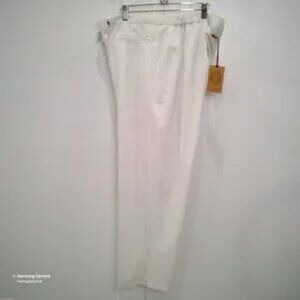 Ruby Rd. Woman Winter White Lined Elastic Waist Fly Front Trousers NWT 16W